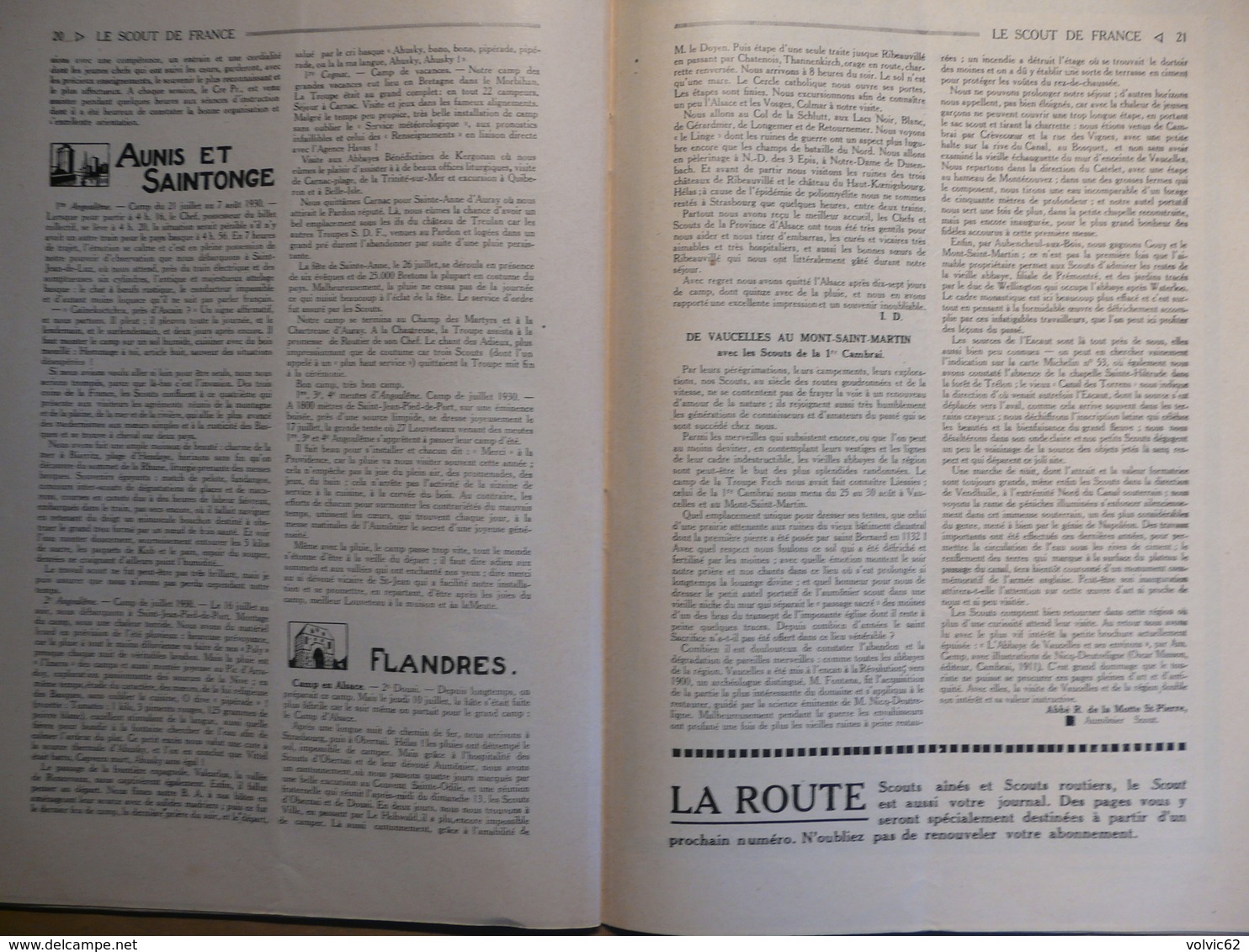 Revue scout de France 120 1930 terre d'arles pont de plougastel paul coze lourdes chef scout de 1921 à 1930