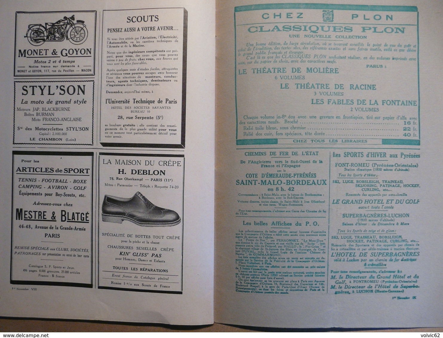 Revue scout de France 120 1930 terre d'arles pont de plougastel paul coze lourdes chef scout de 1921 à 1930