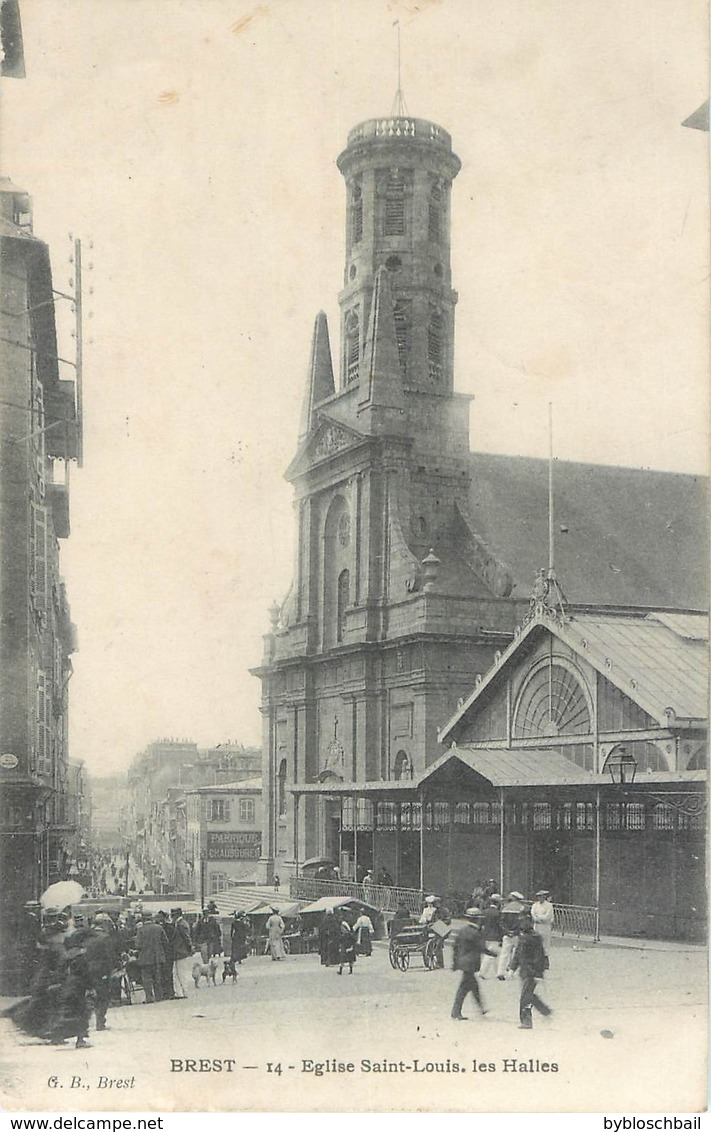 CPA 29 Finistère Brest Eglise Saint St Louis Les Halles - Brest