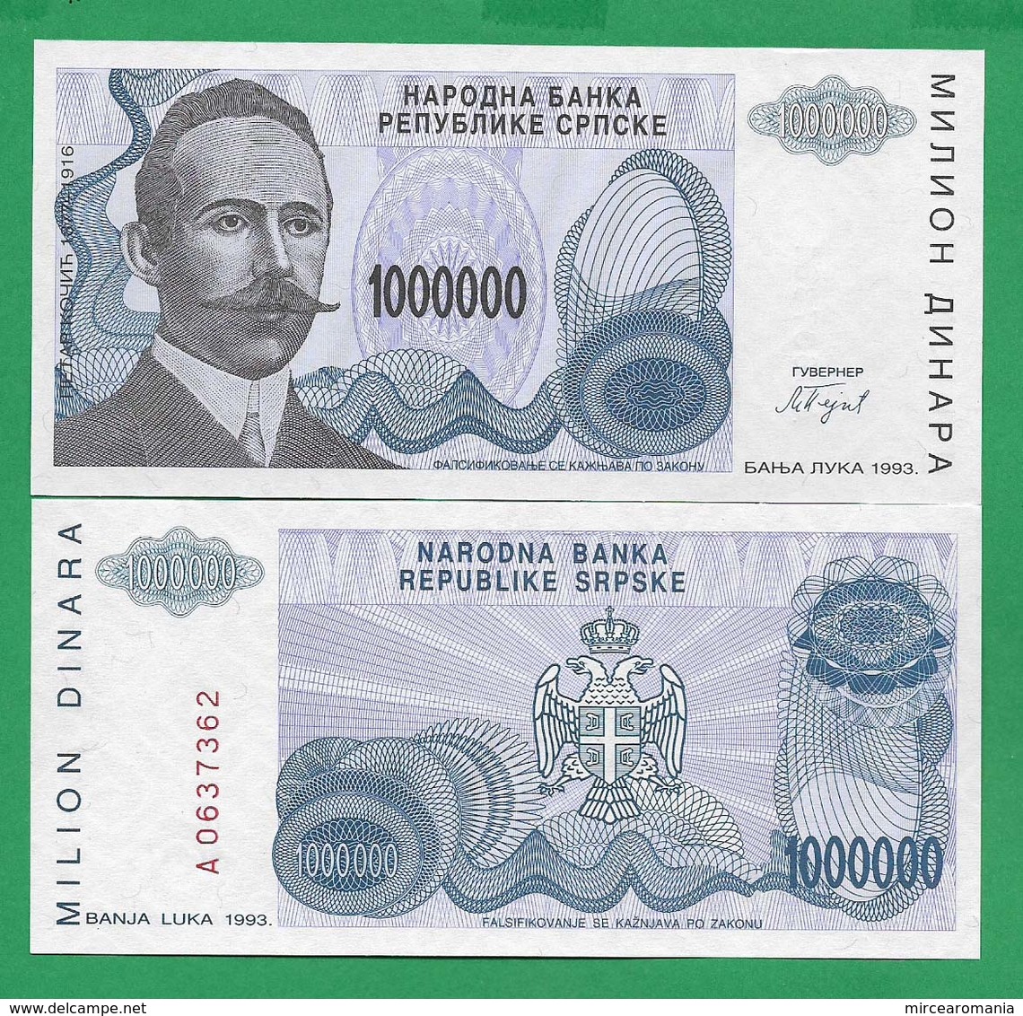 BOSNIA – 1 000 000 DINARA - 1993 -  UNC - Bosnia Erzegovina