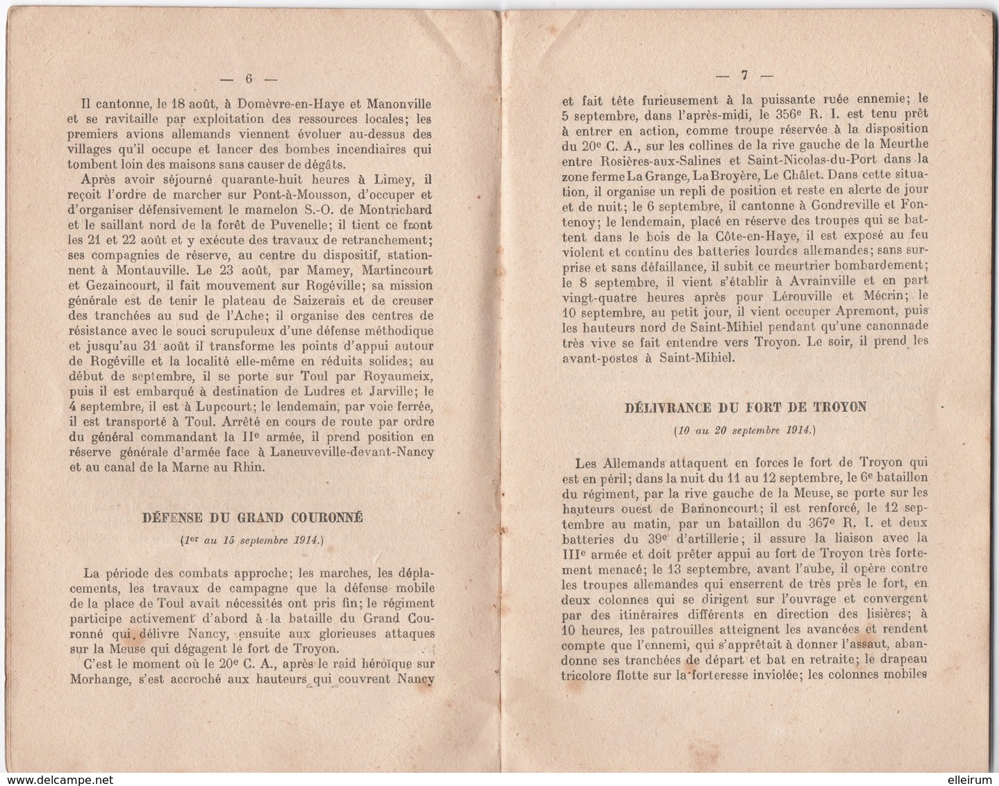 MILITARIA. LIVRET. HISTORIQUE Du 356ème REGIMENT D'INFANTERIE PENDANT La GUERRE De 14-18. - Français