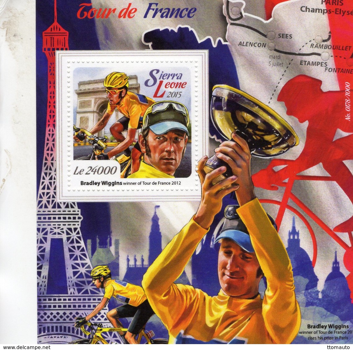 Tour De France -  Bradley Wiggins  - Sierra Leone 2015   -  1v Sheet - Neuf/Mint/MNH - Ciclismo