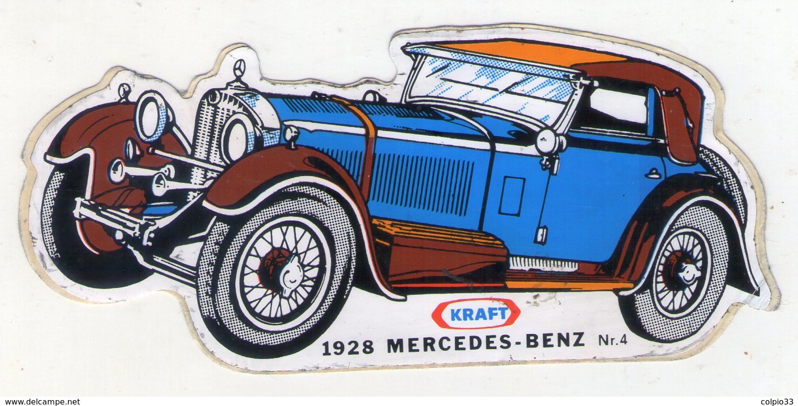 AUTOCOLLANT . STICKER .  KRAFT N°4  . 1928  MERCEDES - BENZ - Pegatinas