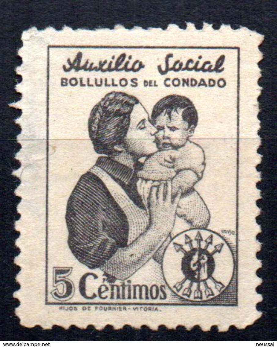 Viñeta De Auxilio Social Bolullos Del Condado - Spanish Civil War Labels