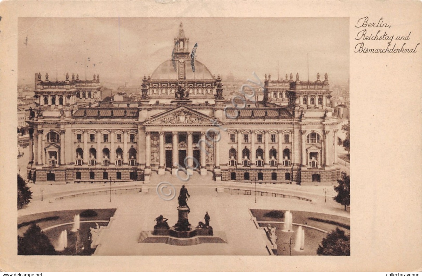 Cartolina Berlin Reichstag Und Bumarckdenkmal 1938 - Non Classificati