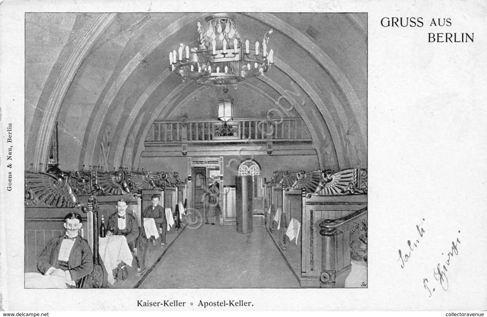 Cartolina Berlin Gruss Aus Kaiser Keller Apostel Keller 1900 Circa - Non Classificati