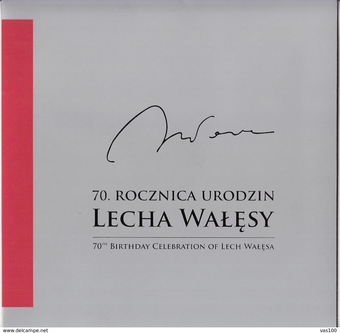 LECH WALESA ANNIVERSARY BOOKLET WITH COVER FDC AND RED BIG COVER, 2013, POLAND - Booklets