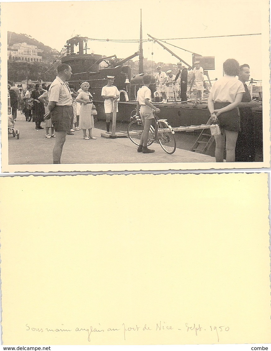 PHOTO 132 X 84. SOUS MARIN ANGLAIS AU PORT DE NICE SEPT 1950 - Other & Unclassified