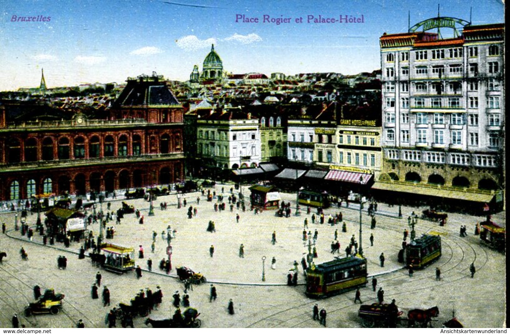 007589  Bruxelles - Place Rogier Et Palace Hôtel - Piazze