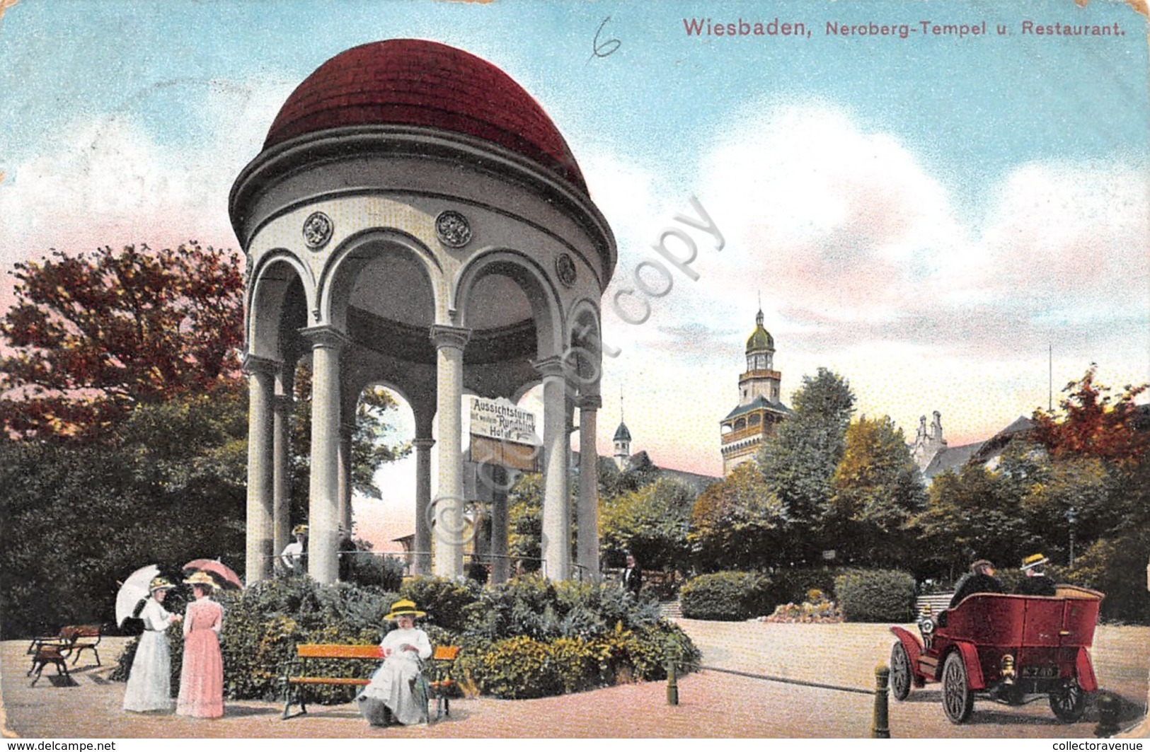 Cartolina Wiesbaden Neroberg Tempel U.Restaurant 1912 - Non Classificati