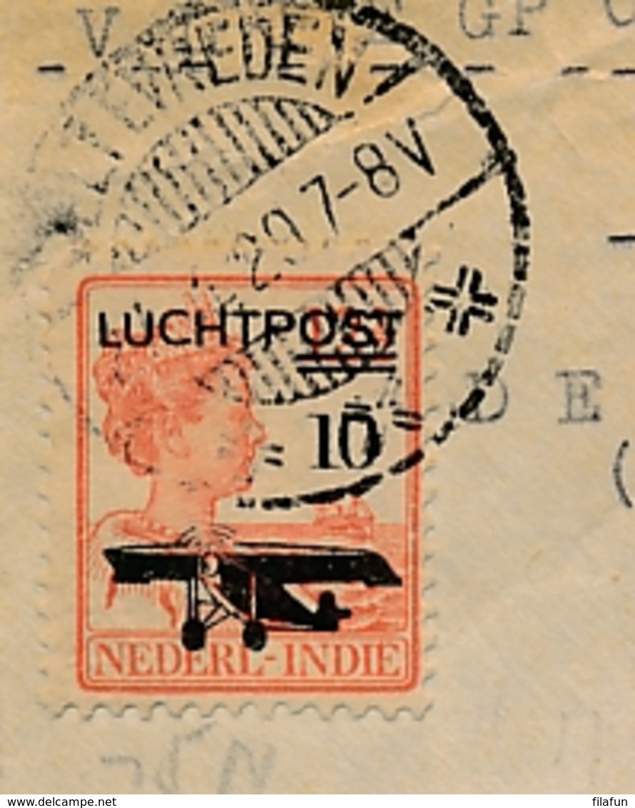 Nederlands Indië - 1929 - Curieuze Binnenlandse Vliegpost (?) - Heen En Terug Met 2x 10 Cent LP-zegel En 2x 5 Cent Port - Niederländisch-Indien