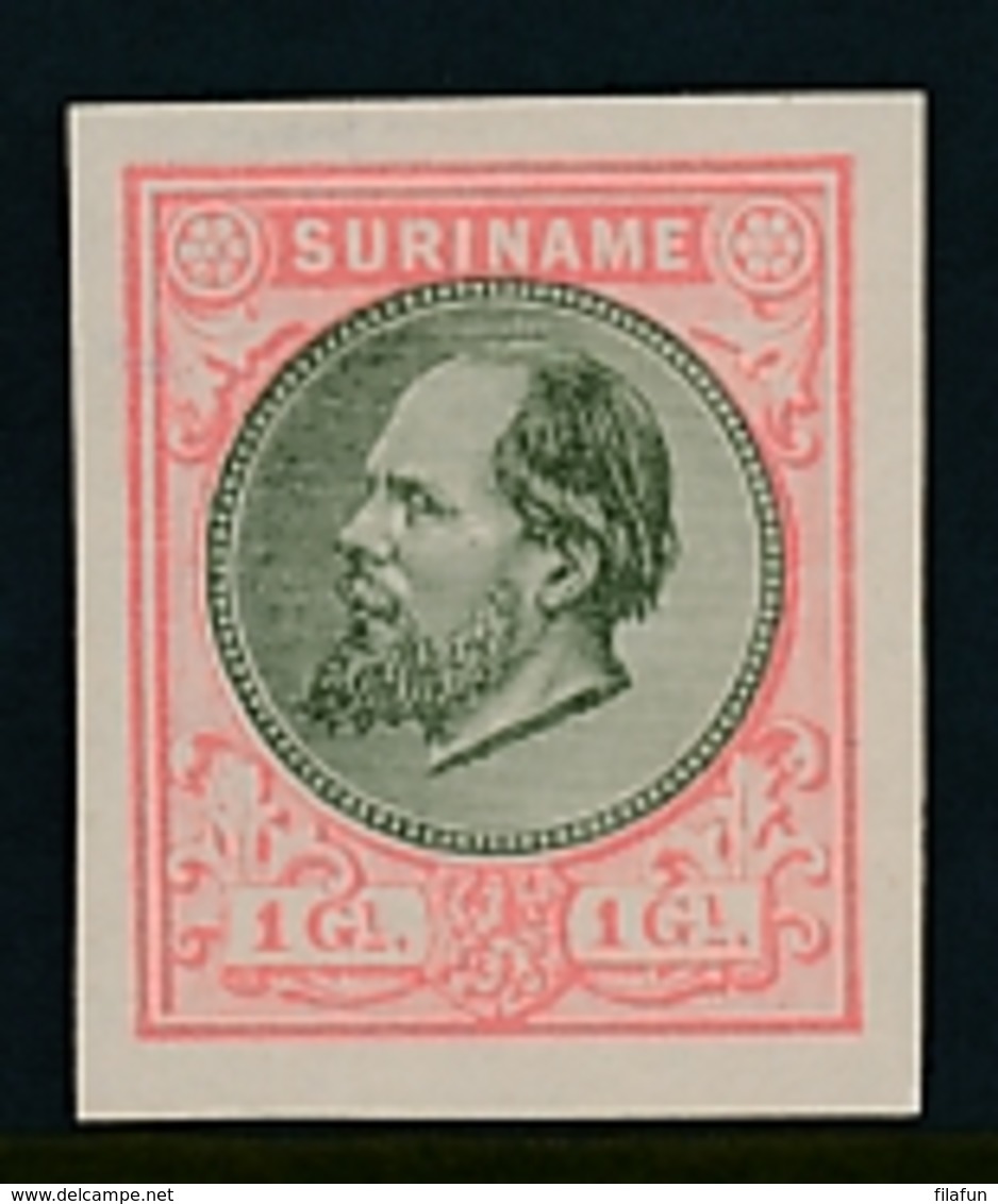 Suriname - 1888 - 1 Gulden Willem III - Proevenboek 13b Rose Met Olijf - Suriname ... - 1975