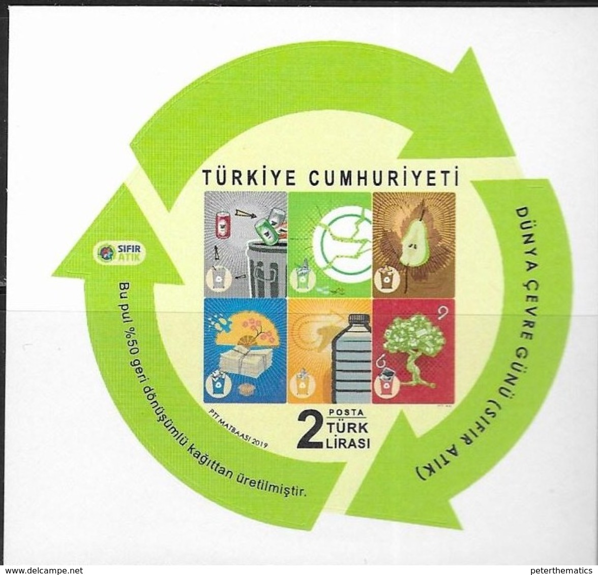 TURKEY, 2019, MNH, ENVIRONMENT DAY, RECYCLING, TREES, FRUIT, PEARS, S/SHEET - Environment & Climate Protection