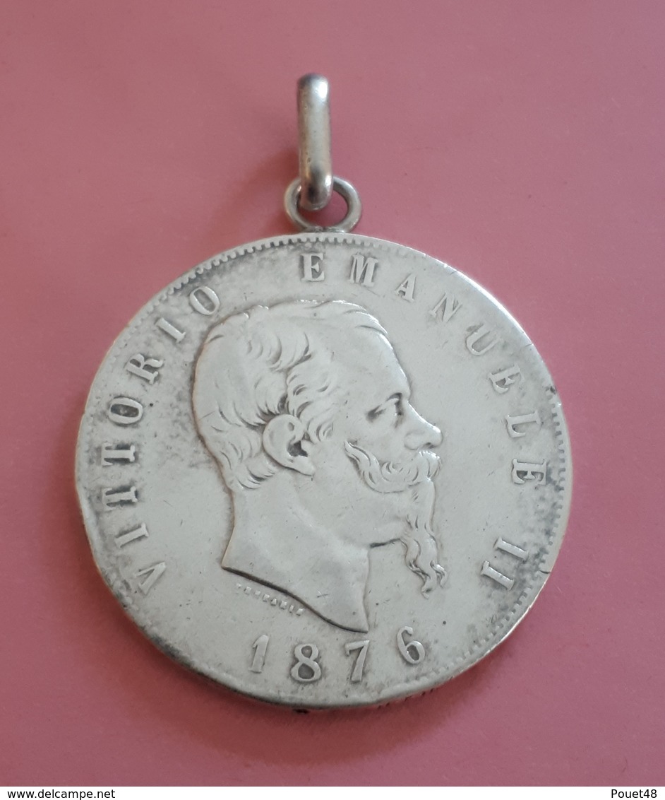 Médaille En Argent: VITTORIO EMANUELE: 1876: 5 Lire. - Autres & Non Classés