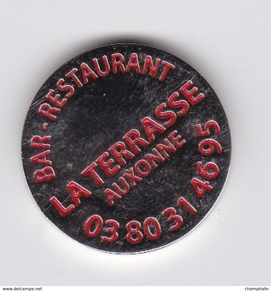 Jeton De Caddie En Métal - Bar-Restaurant La Terrasse à Auxonne (21) - Trolley Token/Shopping Trolley Chip