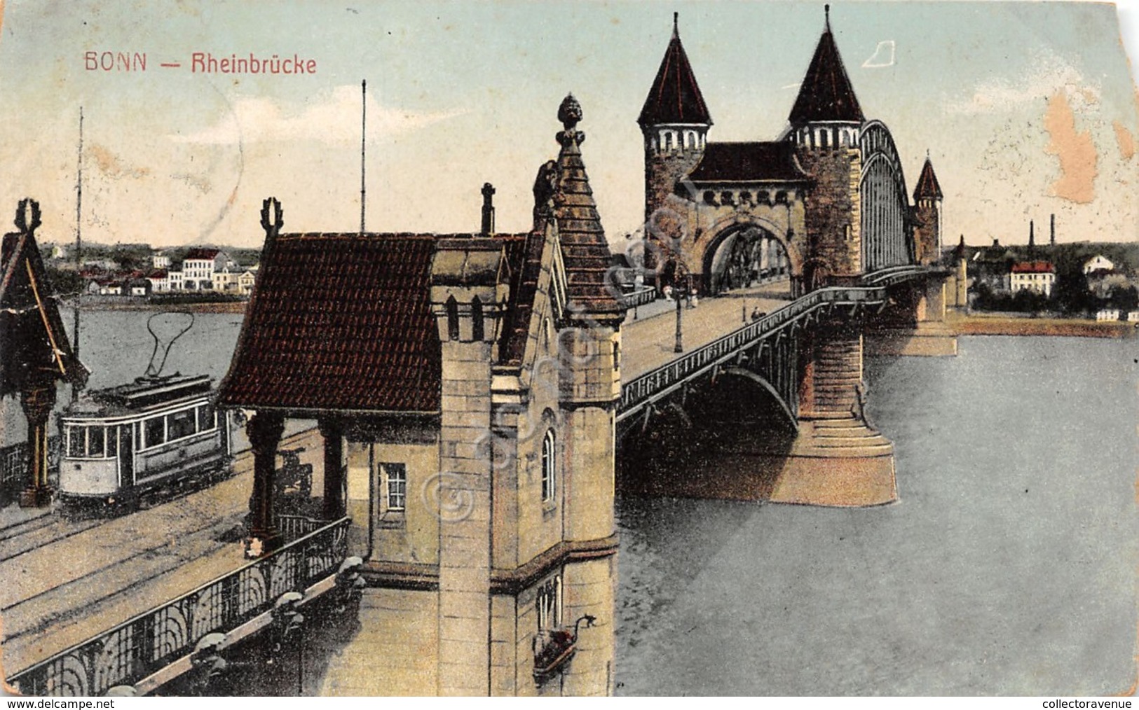 Cartolina Bonn Rheinbrucke 1912 Damaged - Zonder Classificatie