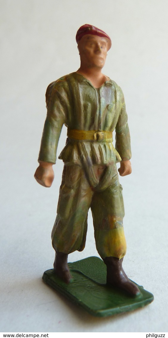 SOLDAT FIGURINE FIG STARLUX 63 PARACHUTISTE Avec Parachute Sur Le Dos 1955 (3) - Starlux