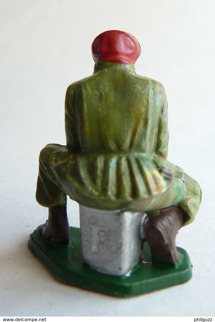 SOLDAT FIGURINE FIG STARLUX 1958 Parachutiste MITRAILLEUR 5064 1 Socle Vert (2) - Starlux