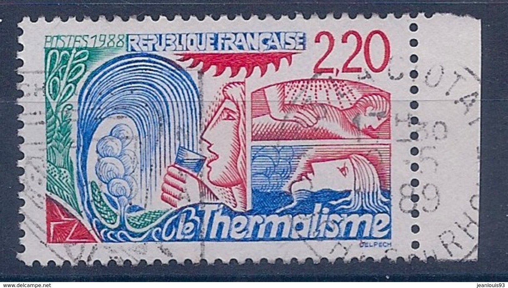 FRANCE - 2556A . THERMALISME CHIFFRES ROUGES OBL USED BEAUCOUP PLUS RARE EN OBL QU'EN NEUF - COTE 600 EUR - Gebraucht