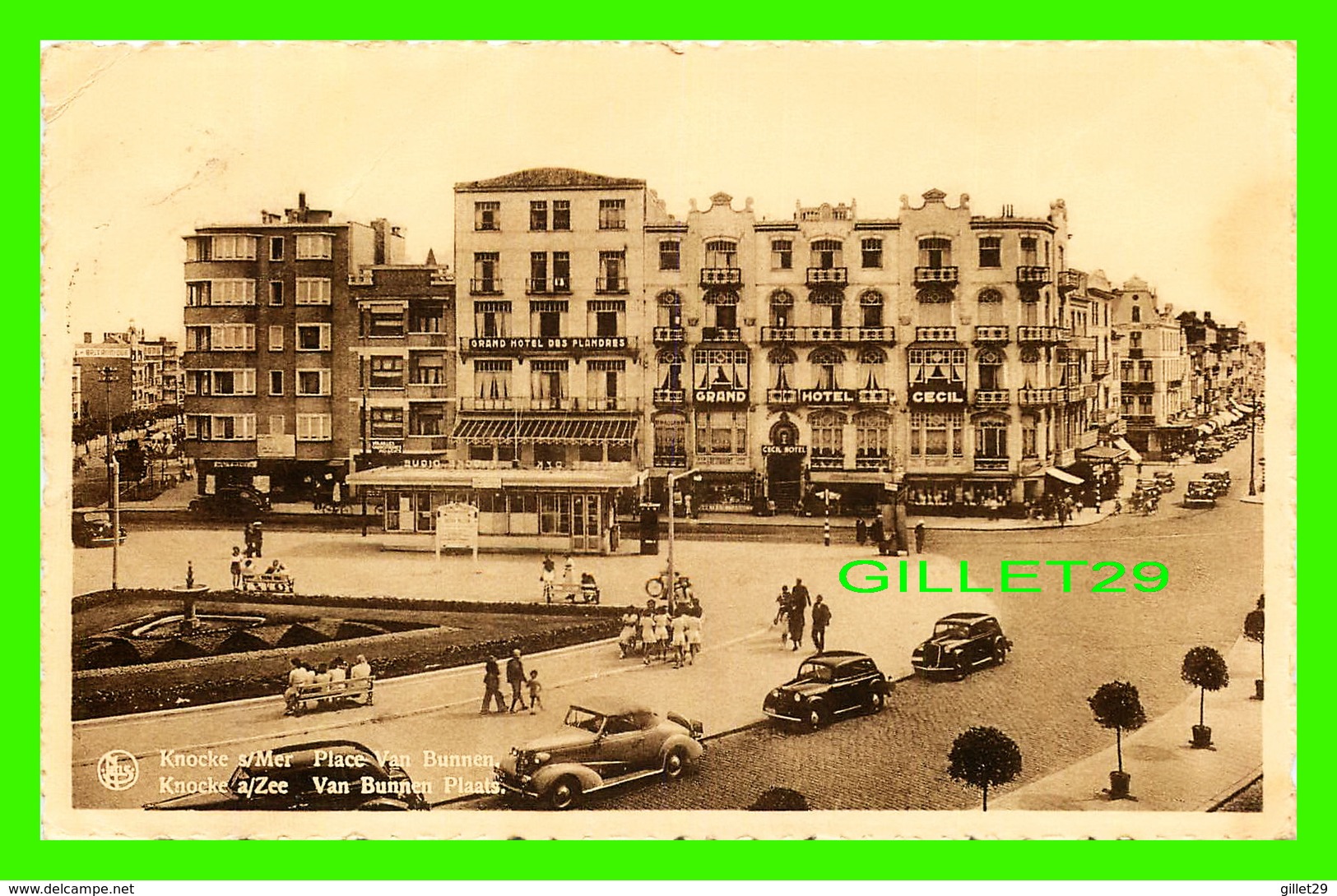 KNOCKE S/MER, BELGIQUE - PLACE VAN BUNNEN - ANIMÉE VIEILLES VOITURES - NELS - EWRN THILL - CIRCULÉE EN 1948 - - Knokke