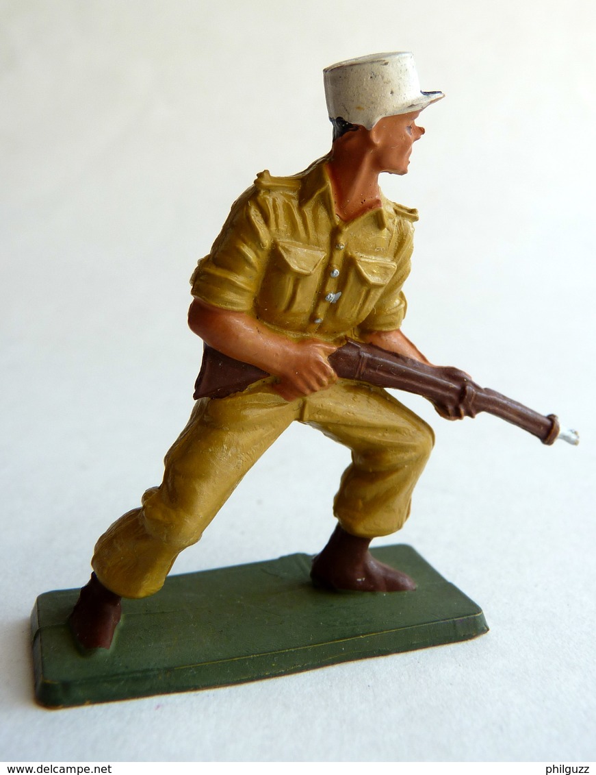 SOLDAT FIGURINE FIG STARLUX 1958 SOLDAT LEGIONNAIRE 5090 CHARGEANT Socle Vert Kaki - Starlux