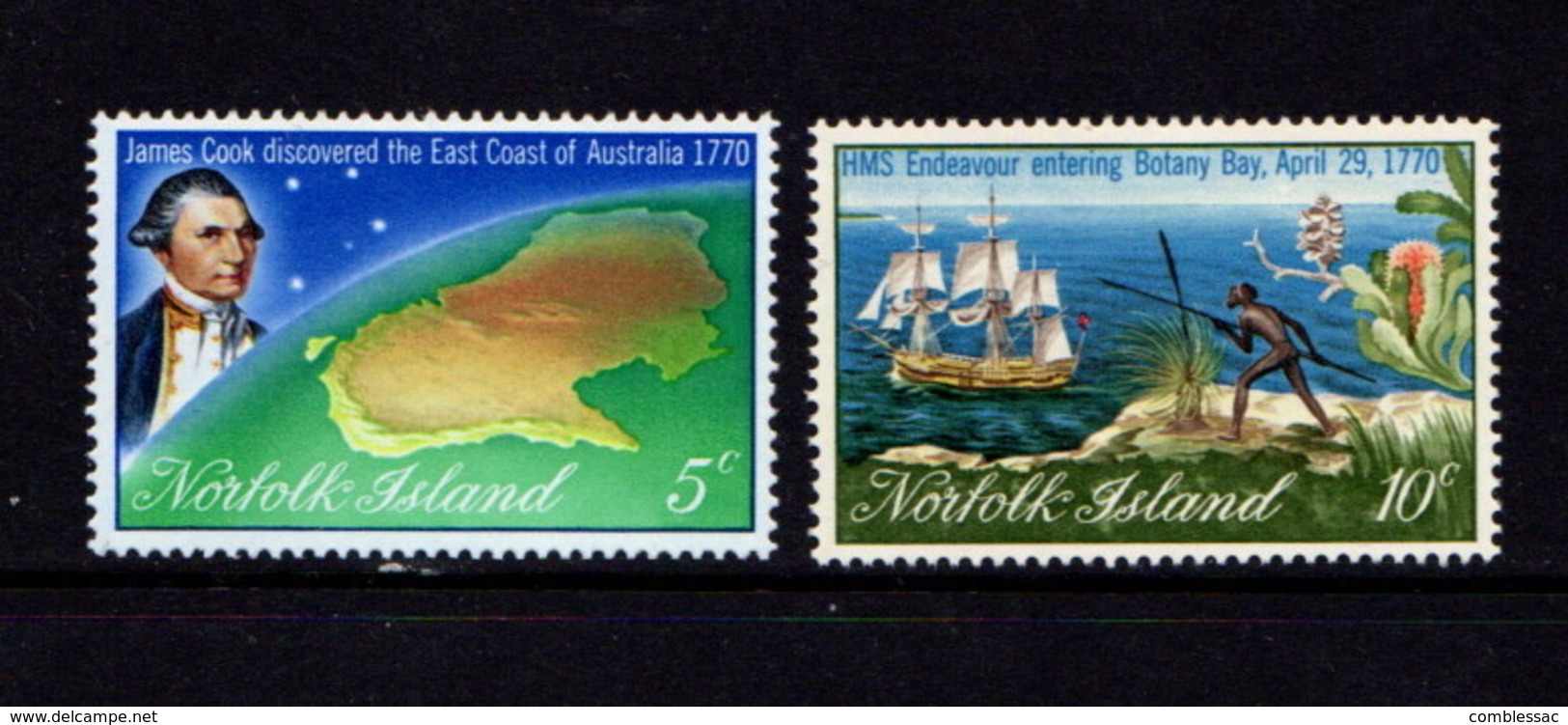 NORFOLK  ISLAND    1970    Captain  Cook  Bicentenary    Set  Of  2    MH - Norfolk Island