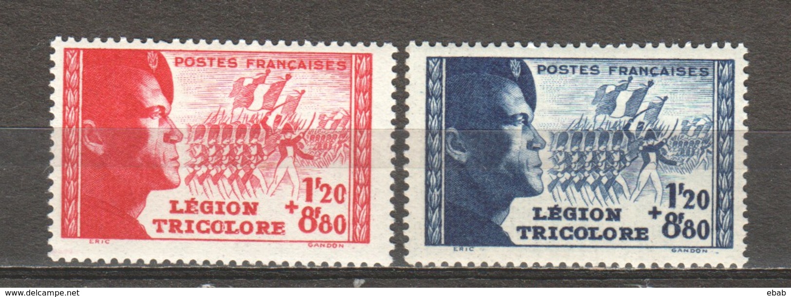 France 1942 Mi 576-577 MNH LEGION TRICOLORE (1) - Unused Stamps