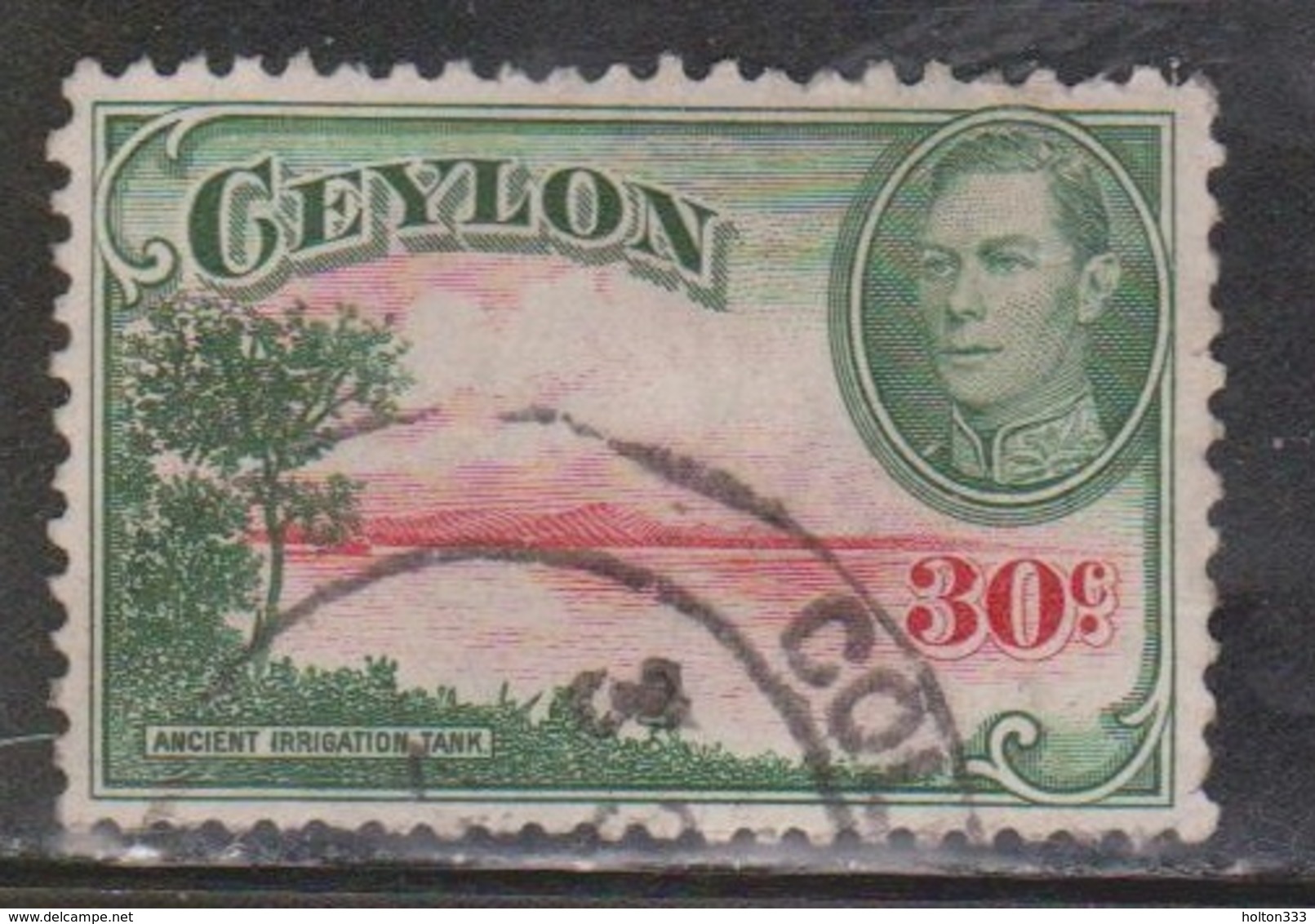 CEYLON Scott # 285 Used - KGVI & Ancient Irrigation Tank - Ceylon (...-1947)