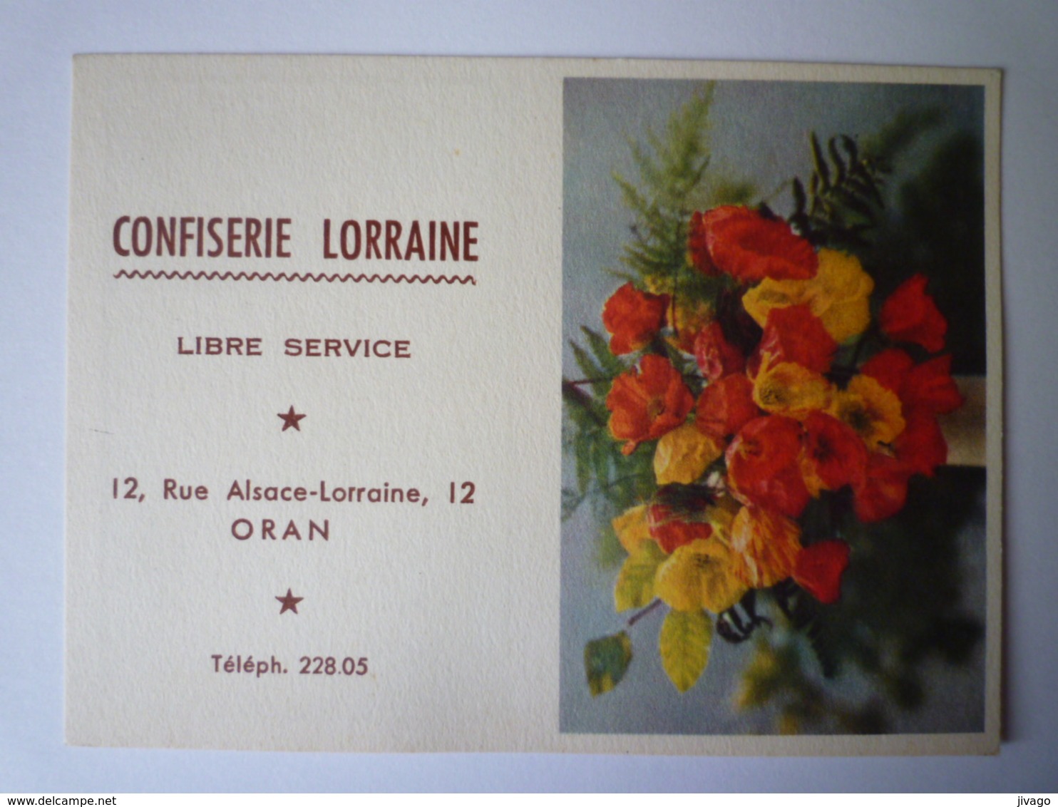 2019 - 1841  Calendrier  PUB  1960  :  CONFISERIE LORRAINE  (ORAN)   - Small : 1941-60