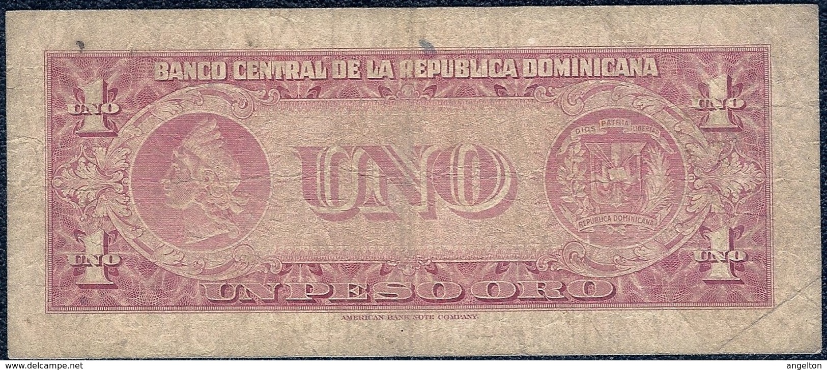 Dominican Republic 1 Peso 1962, "F" Old Banknote - Repubblica Dominicana