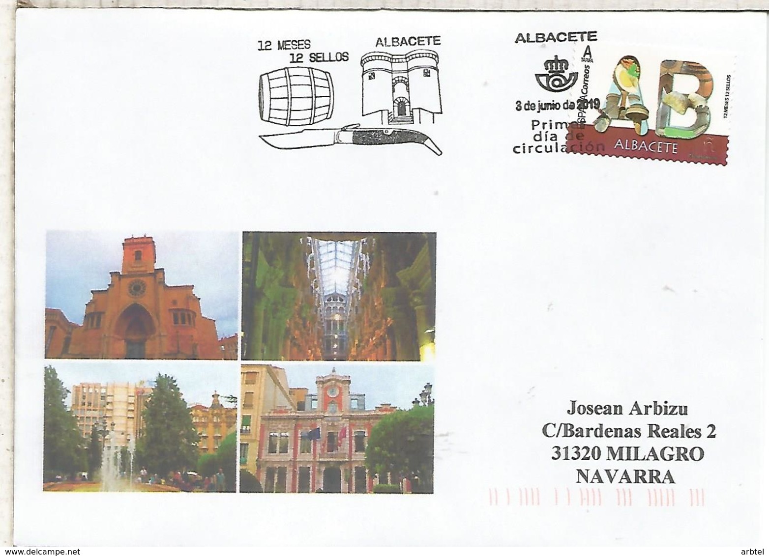 ALBACETE CC CON FDC MAT PRIMER DIA 12 MESES 12 SELLOS VINO WINE NAVAJA KNIFE - Vinos Y Alcoholes