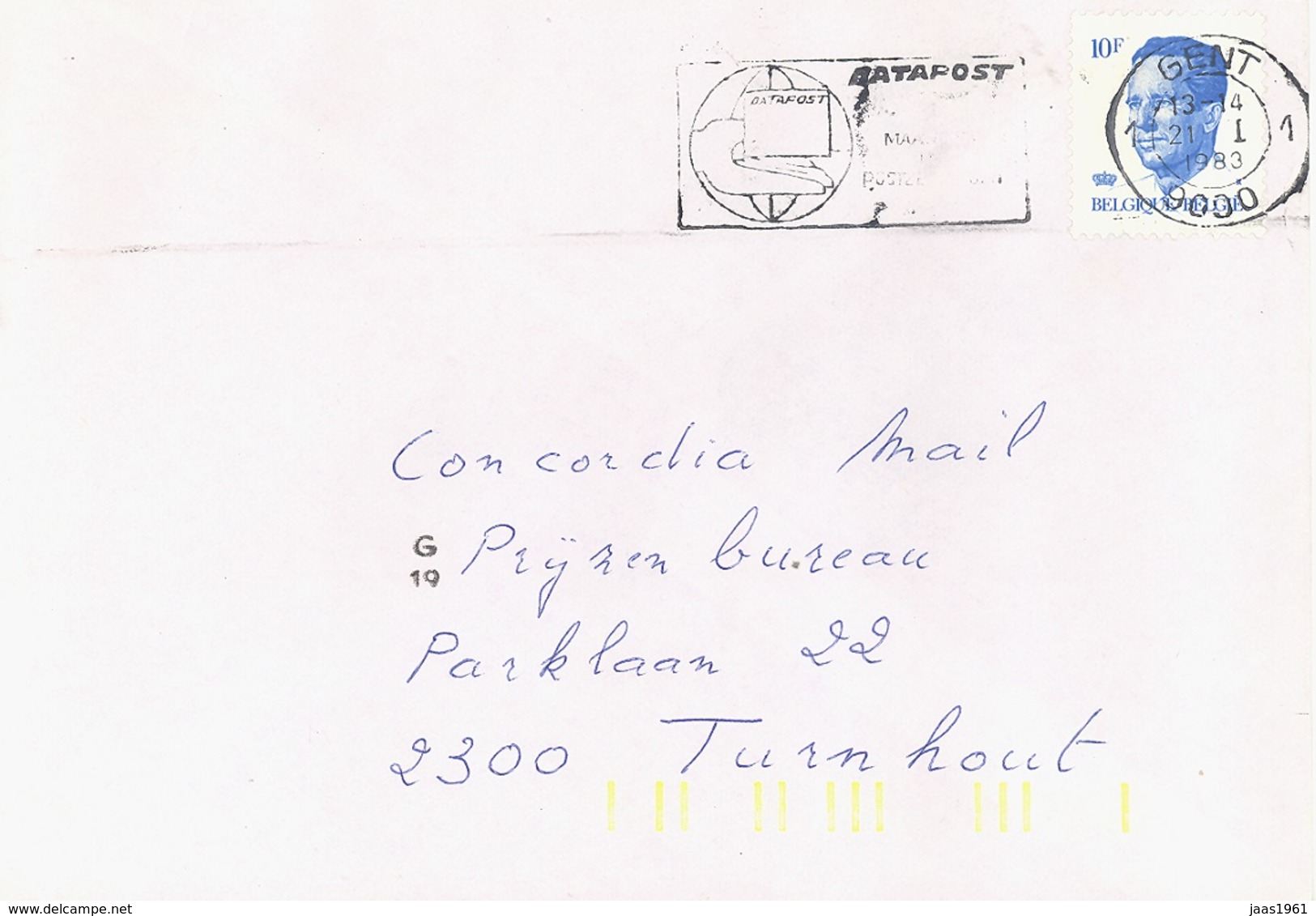 BELGIUM. POSTMARK. DATAPOST. GENT - Otros & Sin Clasificación