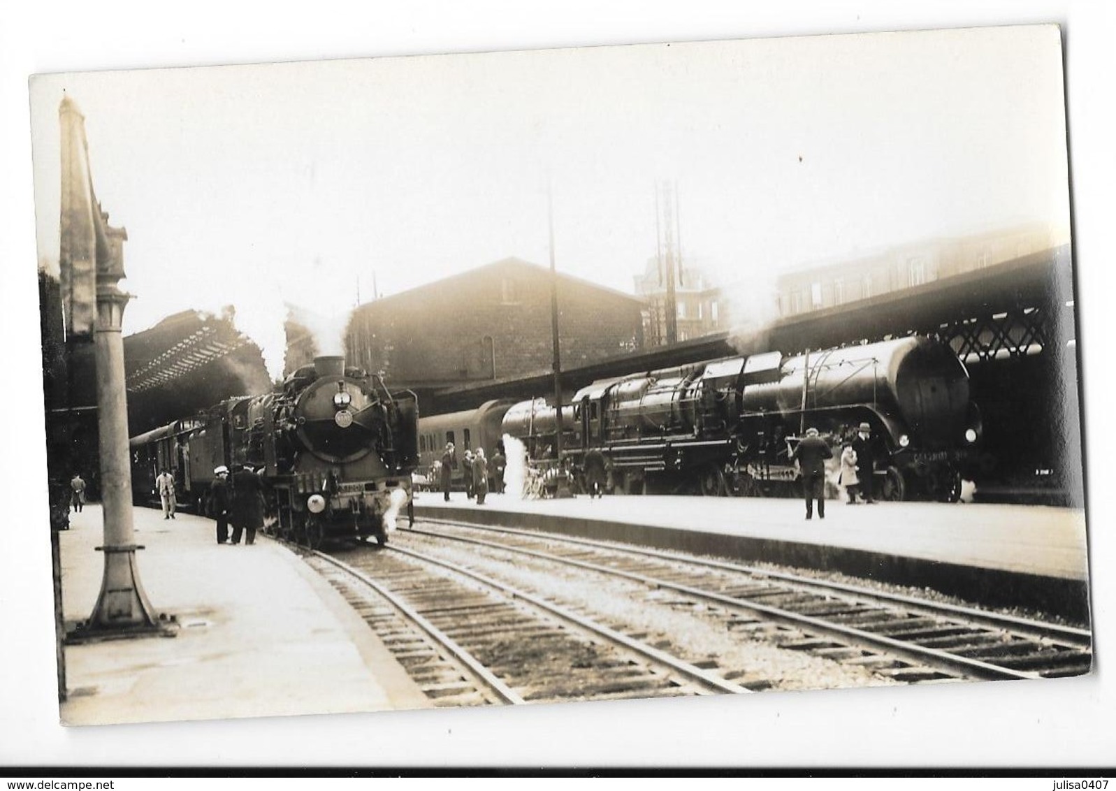 LOCOMOTIVE A VAPEUR DES CHEMINS DE FER DU NORD Carte Photo Paris Gare Du Nord ? - Materiale