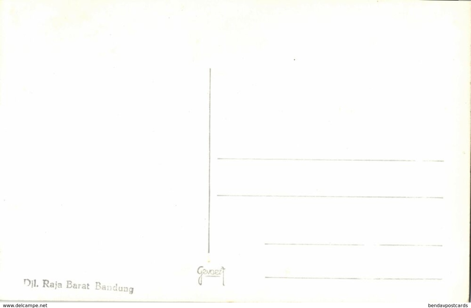 Indonesia, JAVA BANDUNG, Djl. Raja Barat, Toko De Zon, Bus, Bike (1950s) RPPC - Indonesië