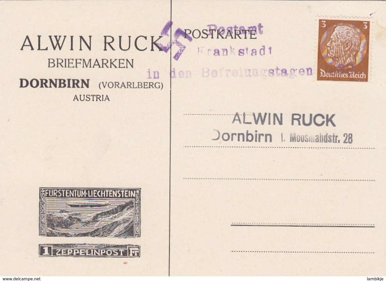 Deutsches Reich Postkarte Propaganda 1938 Frankstadt In Den Befreiungstagen - Lettres & Documents