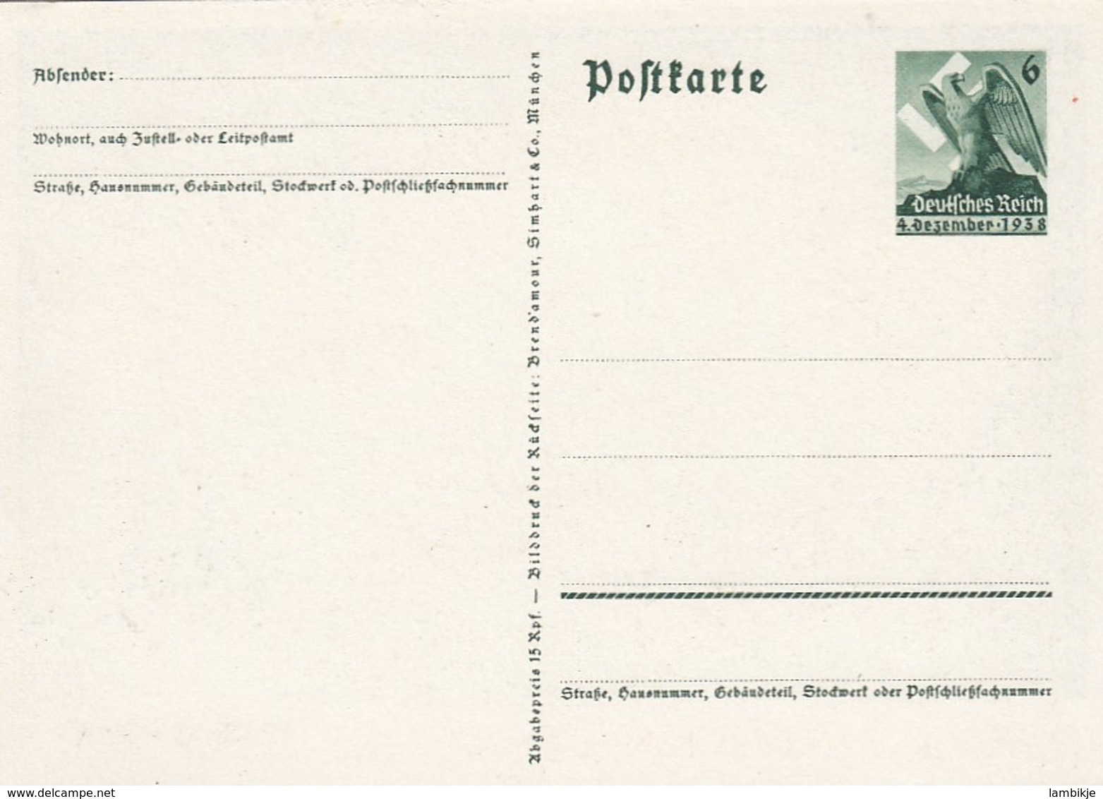 Deutsches Reich Postkarte Propaganda 1938 Wir Danken Unseren Fuhrer - Briefe U. Dokumente