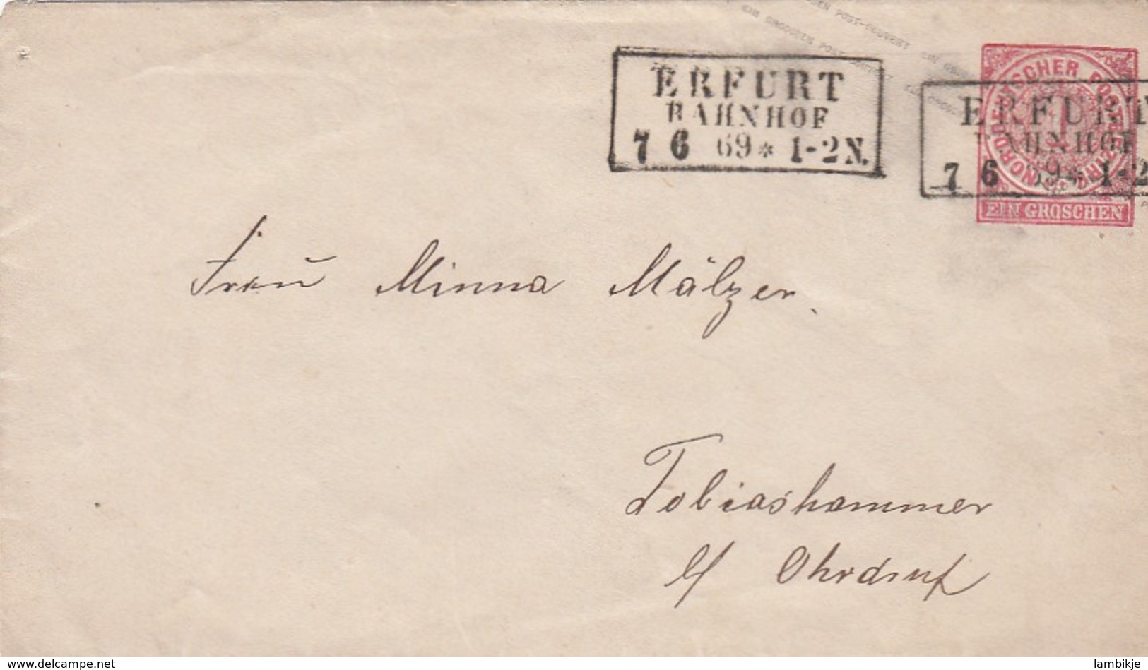 AD Nord Deutscher Postbezirk Umschlag 1868-1871 - Autres & Non Classés
