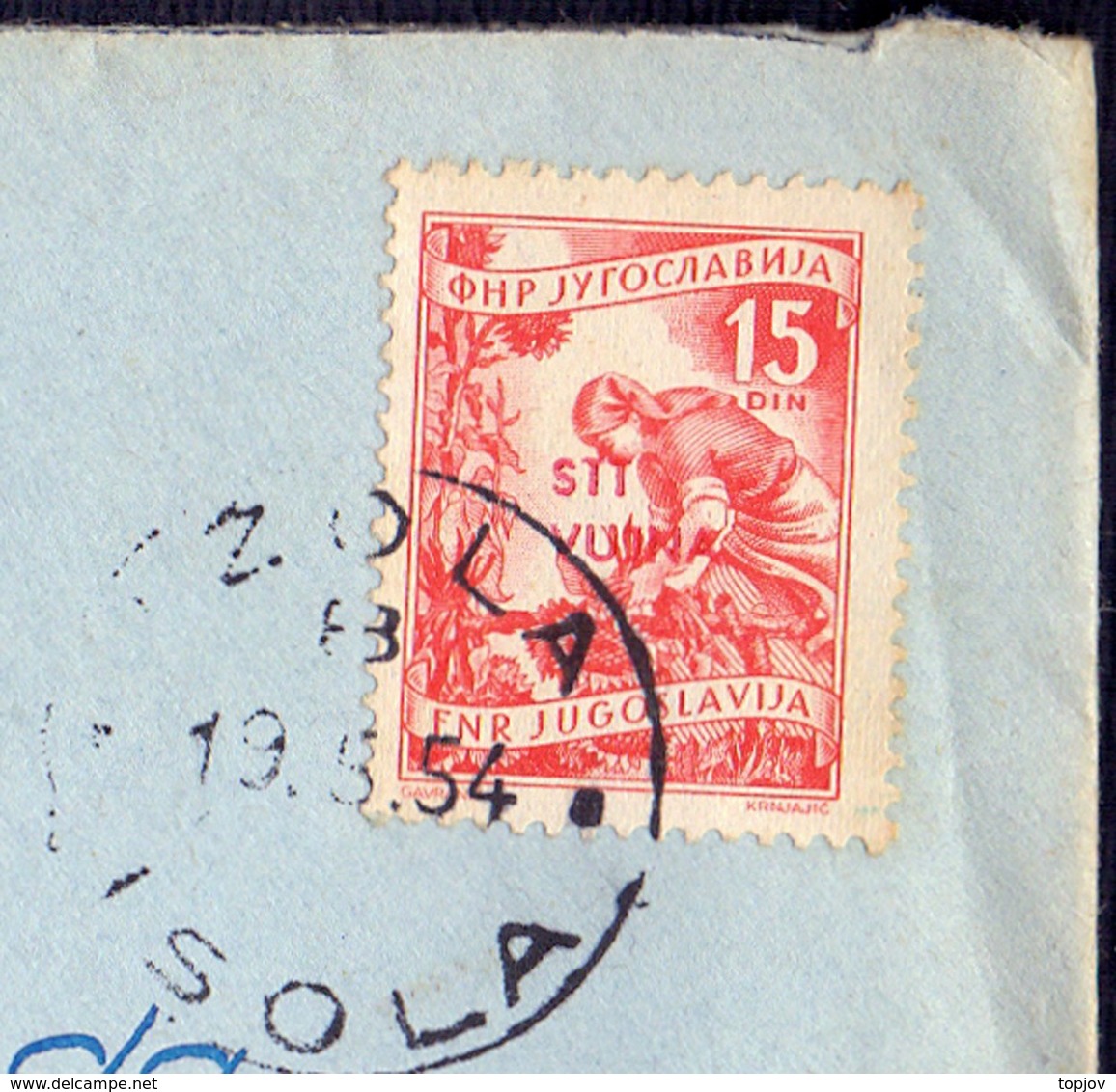 SLOVENIA - TRIESTE ZONA B - IZOLA IŽOLA - STT VUJNA - AGRO SUNFLOWER - LOCO Letter - 19. 5.1954. - Marcophilie