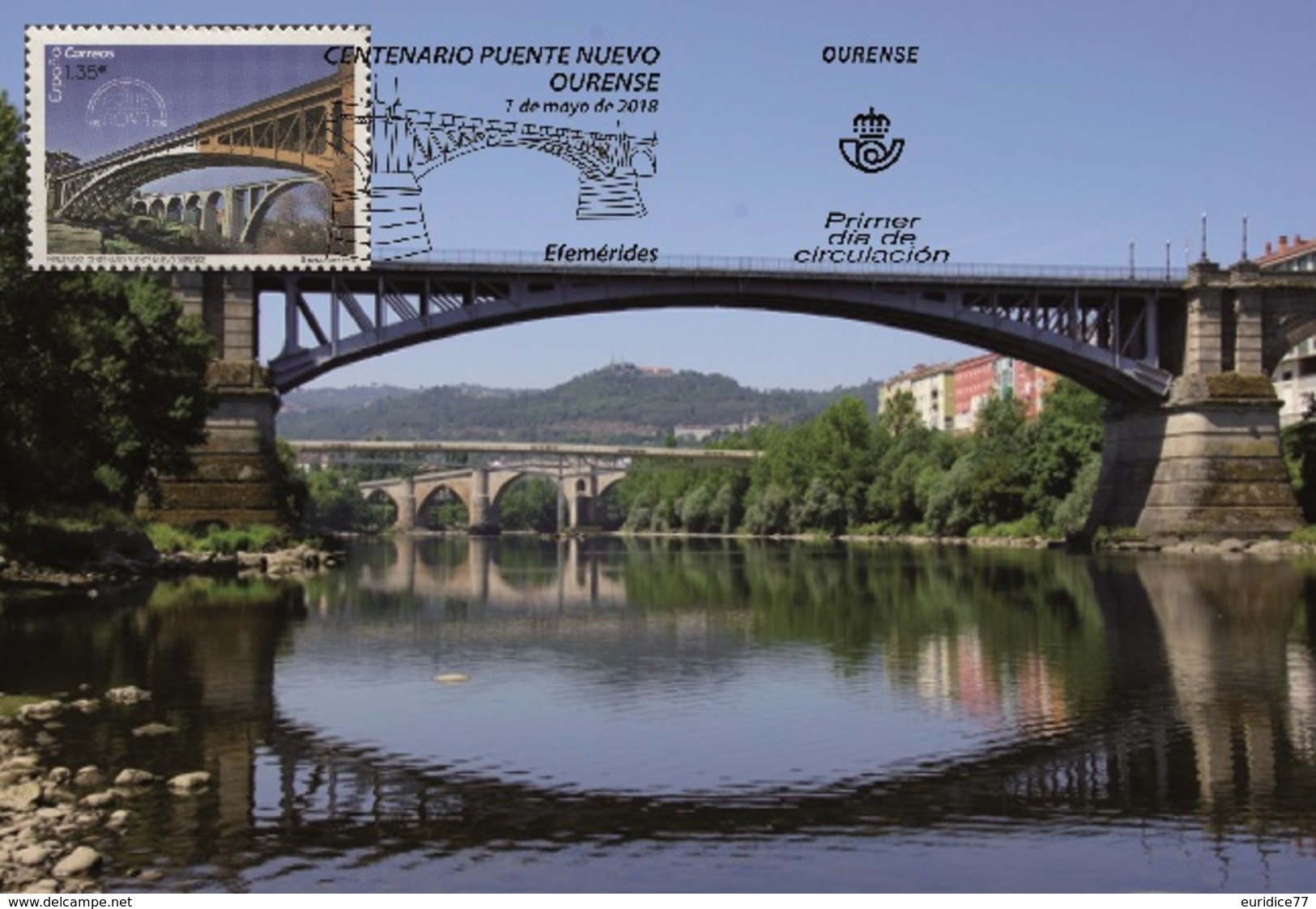 Spain 2018 -  Cent. Of The New Bridge In Ourense Carte Maximum - Tarjetas Máxima