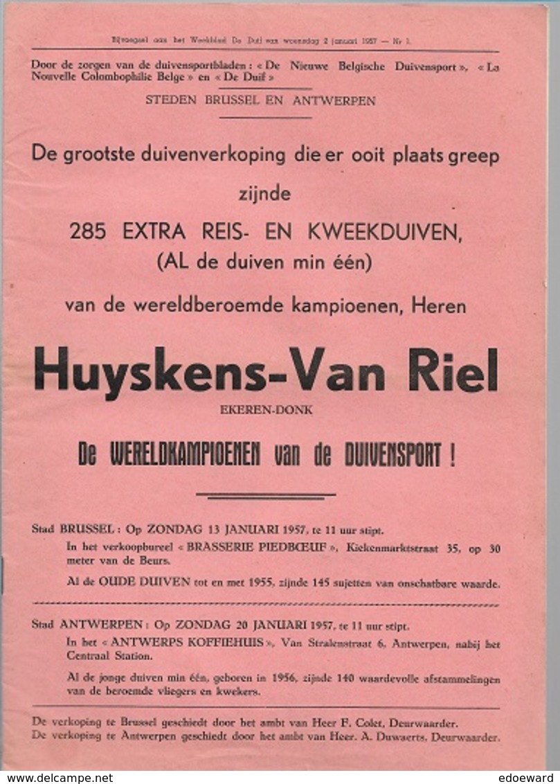 MA/1/   VERKOPING DUIVEN   HUYSKENS VAN RIEL EKEREN DONK  1955   23p  Met Vele Fotos - Andere & Zonder Classificatie