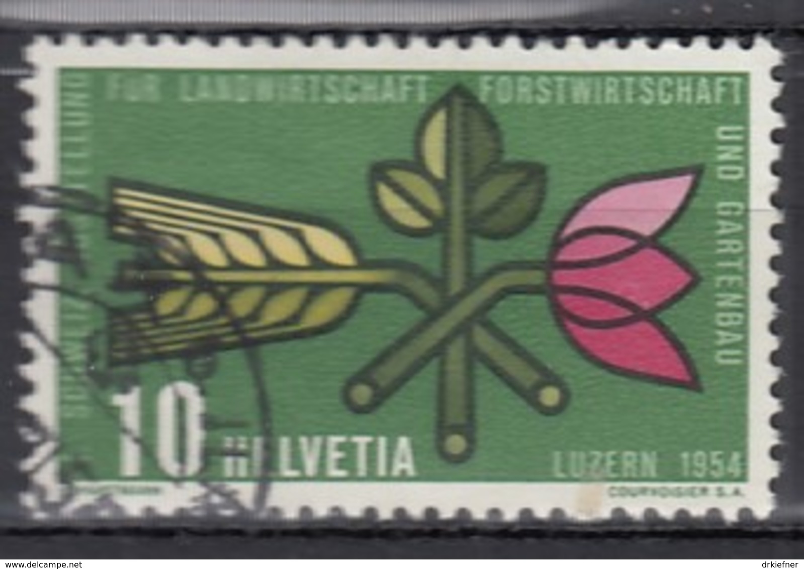 SCHWEIZ 593, Gestempelt, Mit Abart: Fleck Im Mittleren Blütenblatt, Jahresereignisse 1954 - Variétés
