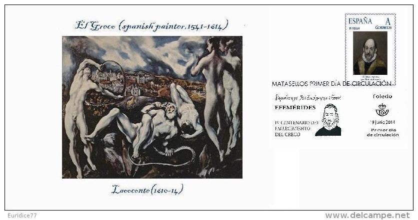 Spain 2014 - Doménikos Theotokópoulos (EL GRECO) Collection - Special Conmemorative Cancellation - Otros & Sin Clasificación