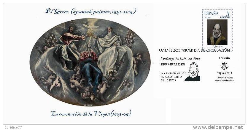 Spain 2014 - Doménikos Theotokópoulos (EL GRECO) Collection - Special Conmemorative Cancellation - Otros & Sin Clasificación