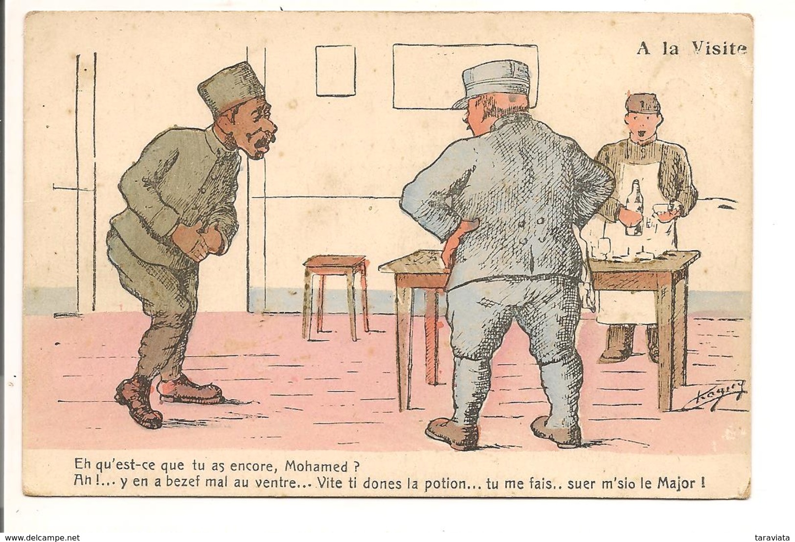 CHAGNY Illustrateur A LA VISITE " Qu'est Ce Que Tu As Mohamed?  Bezef Mal Au Ventre" Militaires Algérie - Chagny