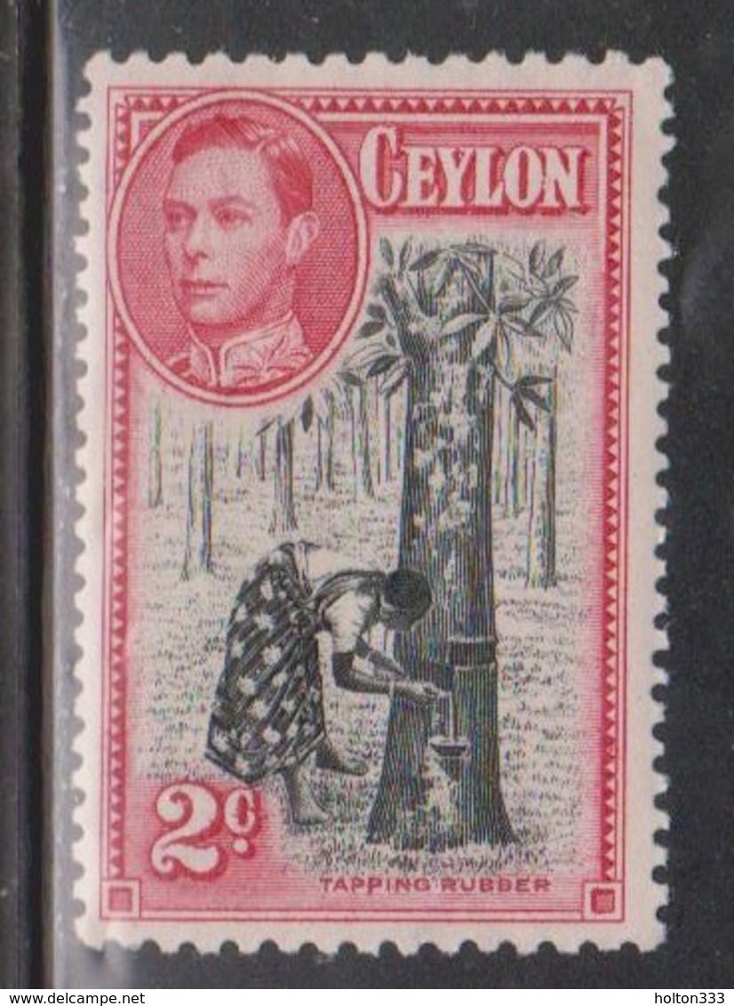 CEYLON Scott # 278d MH Perf 11.5 X 13 - KGVI & Tapping Rubber - Ceylon (...-1947)
