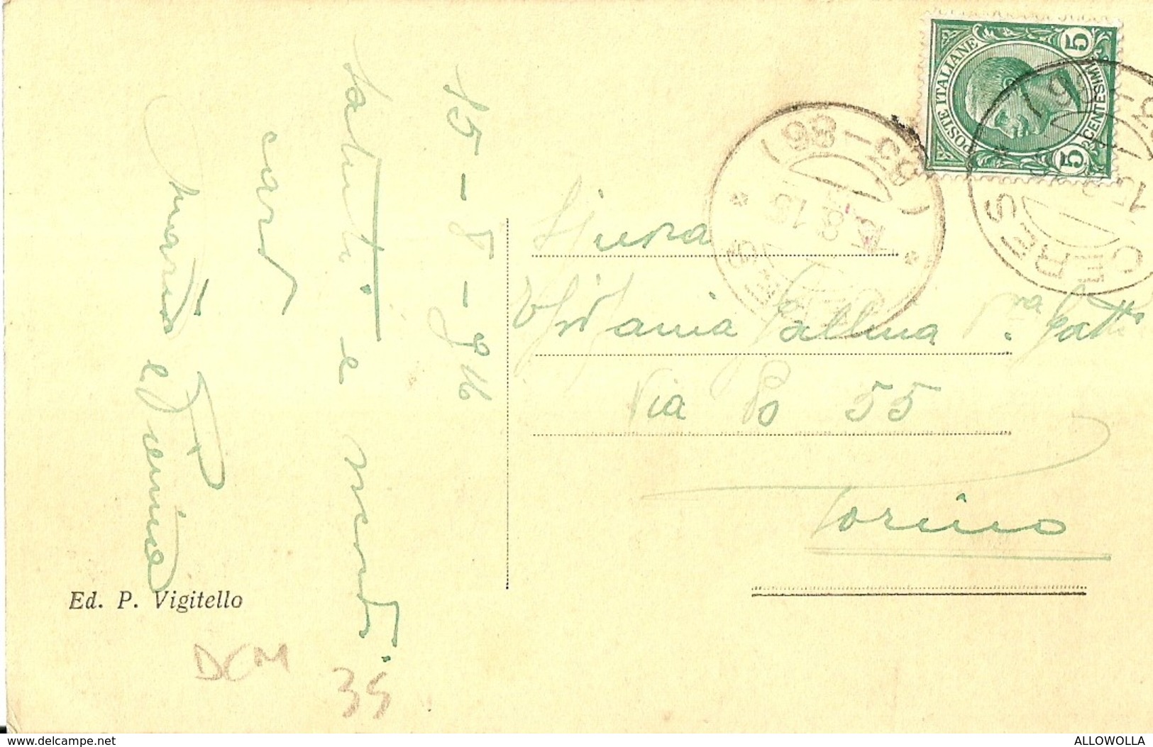 4805" VALLI DI LANZO-STAZIONE E PANORAMA DI CERES "  - CART. POST. ORIGINALE  SPED.1916 - Altri & Non Classificati