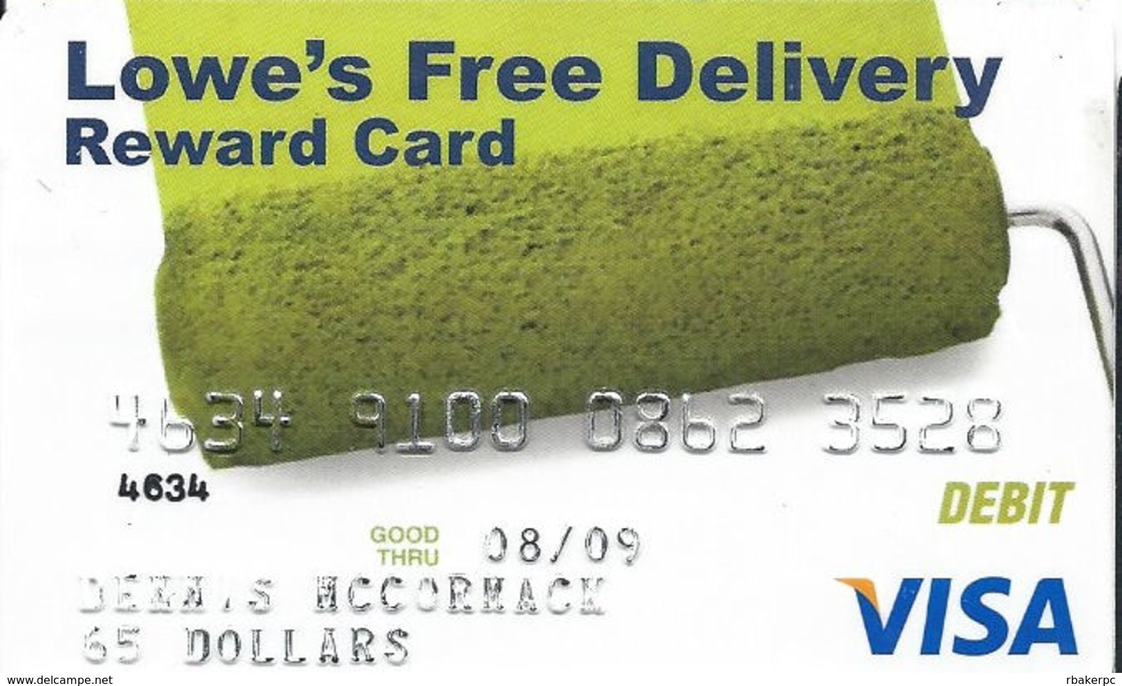 Lowe's Free Delivery Reward Card - Visa Debit Card - Gift Cards