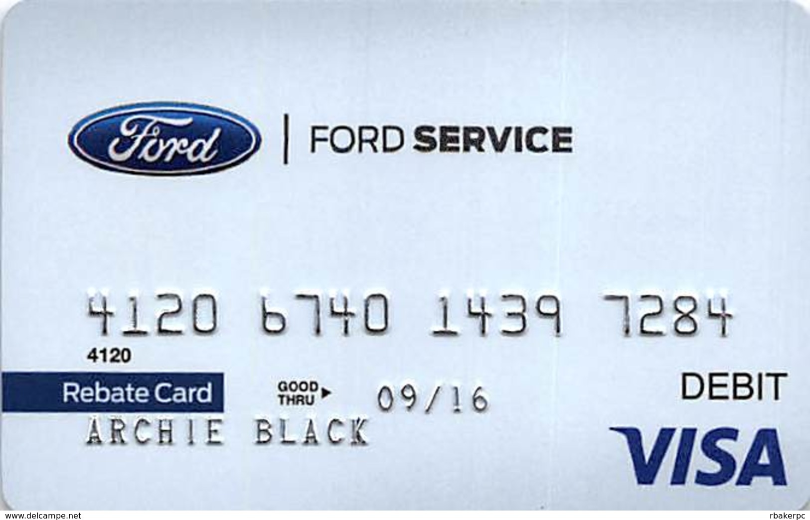 Ford Service Rebate Debit Card (no Value) - Gift Cards