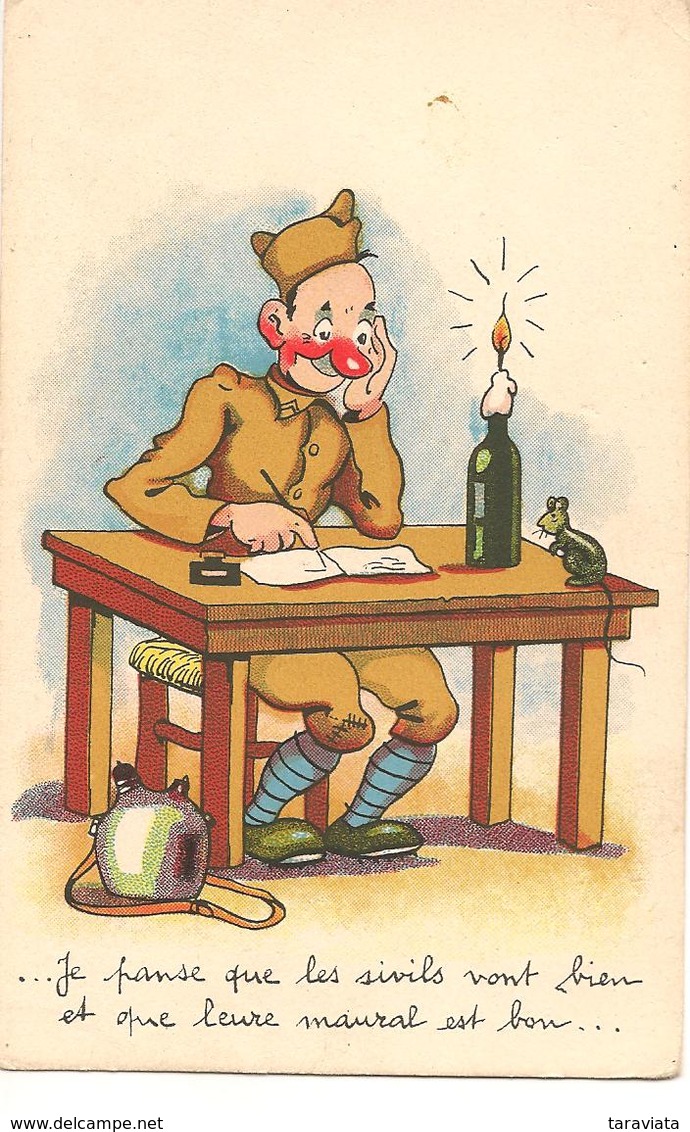 "Je Panse Que Les Sivils" Militaria Humour ILLUSTRATEUR - Humorísticas