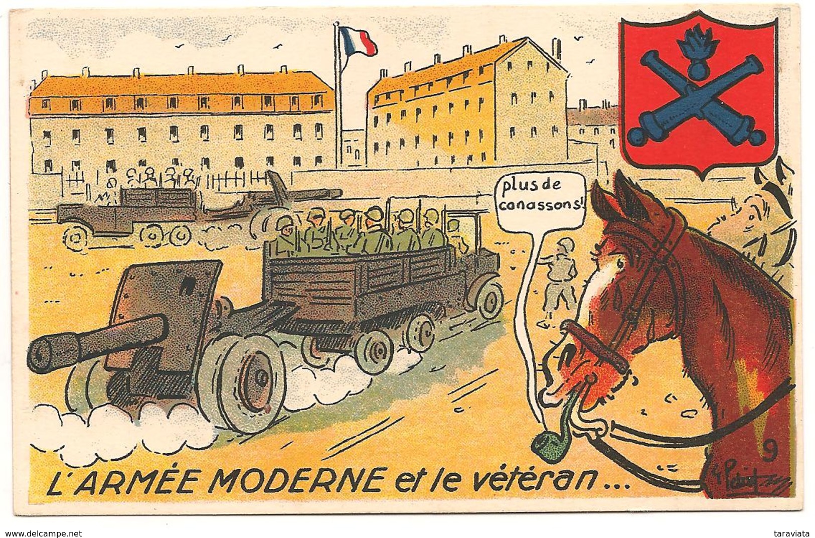 L'ARMEE MODERNE ET LE VETERAN Militaria Humour ILLUSTRATEUR Cheval - Humor